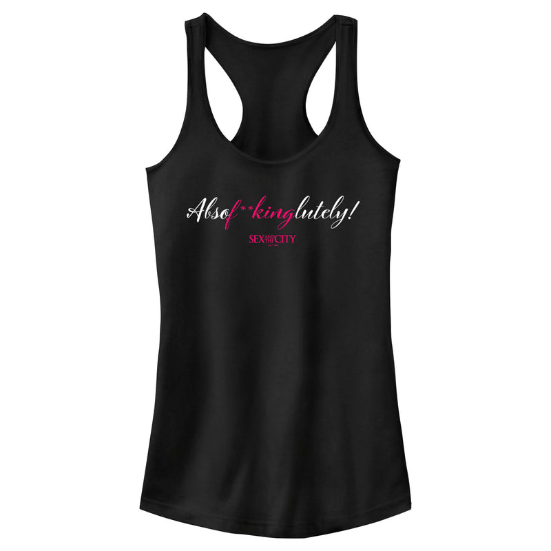 Junior's Sex and the City Mr. Big Absolutely Cursive Reply Racerback Tank Top