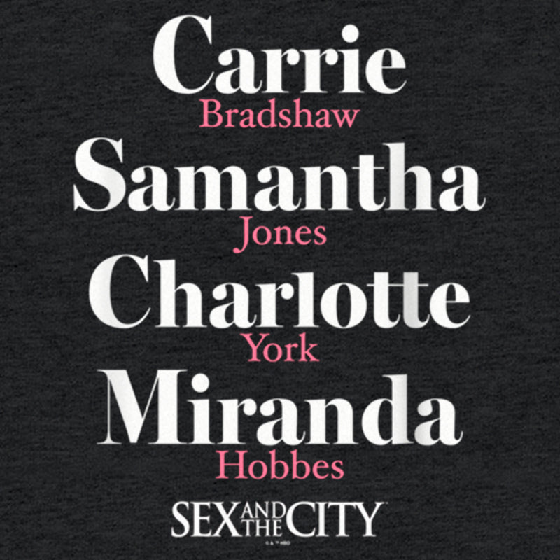 Women's Sex and the City City Girls Name Stack Racerback Tank Top