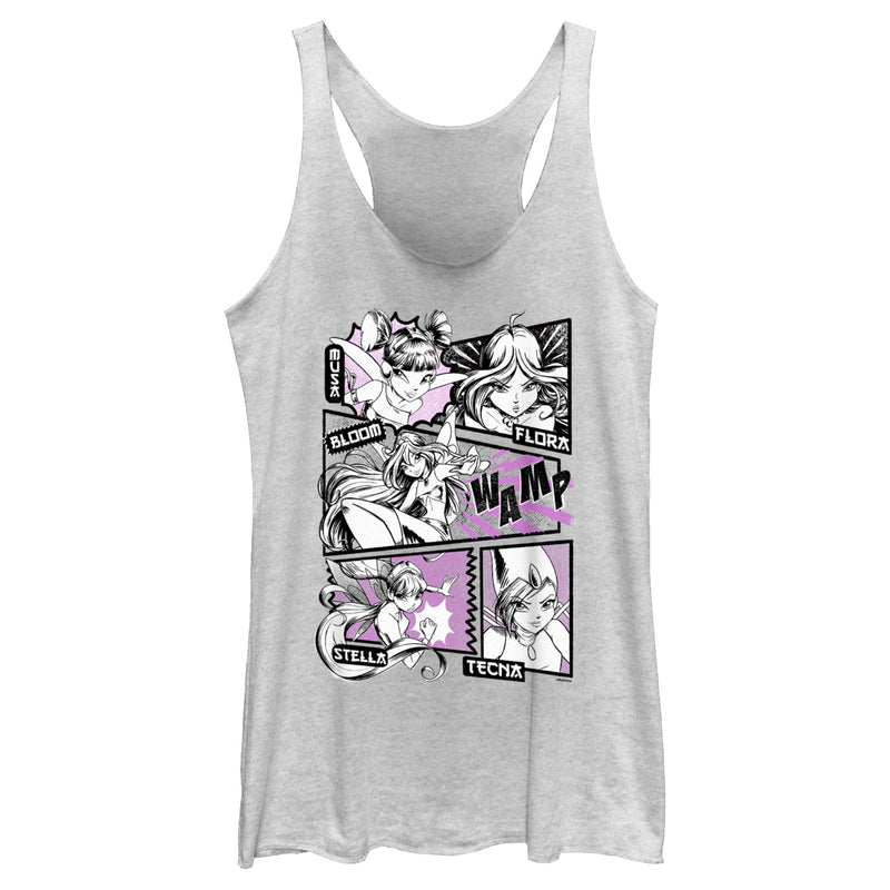 Women's Winx Club Manga Panels Group Racerback Tank Top