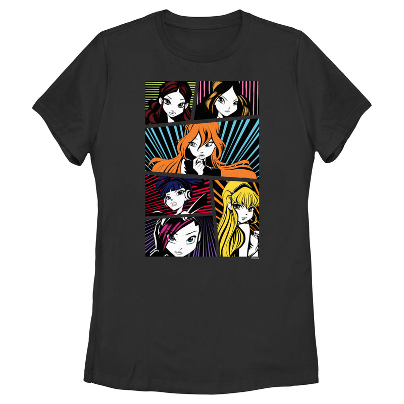 Women's Winx Club Group Comic Panels Portraits T-Shirt