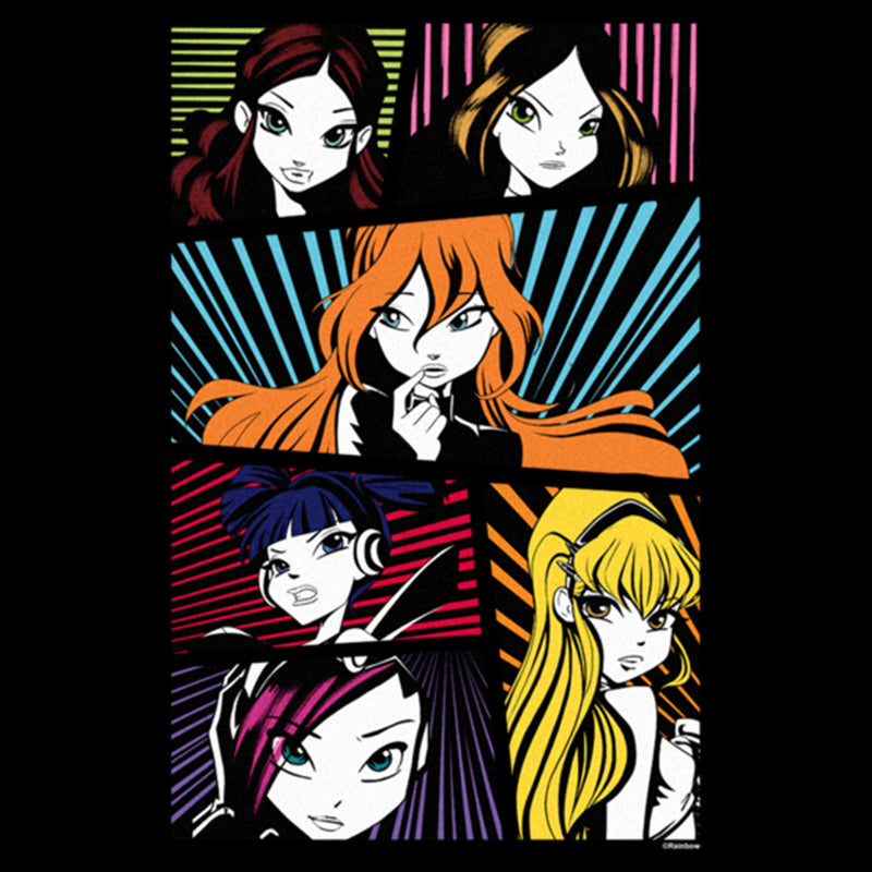 Women's Winx Club Group Comic Panels Portraits T-Shirt