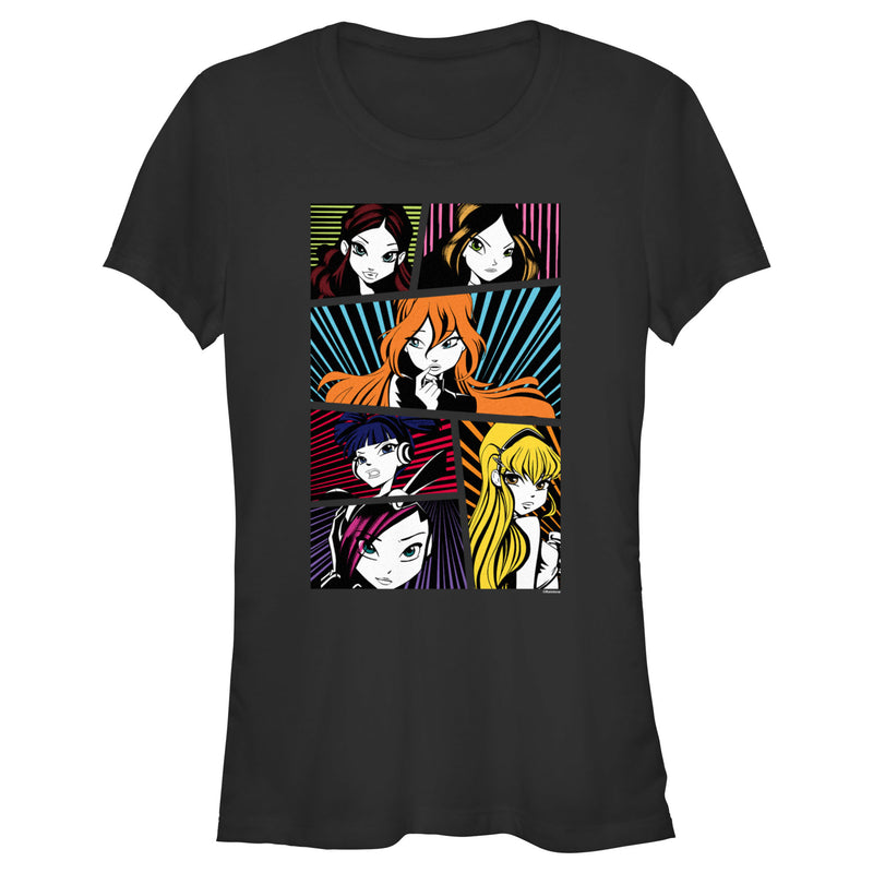 Junior's Winx Club Group Comic Panels Portraits T-Shirt