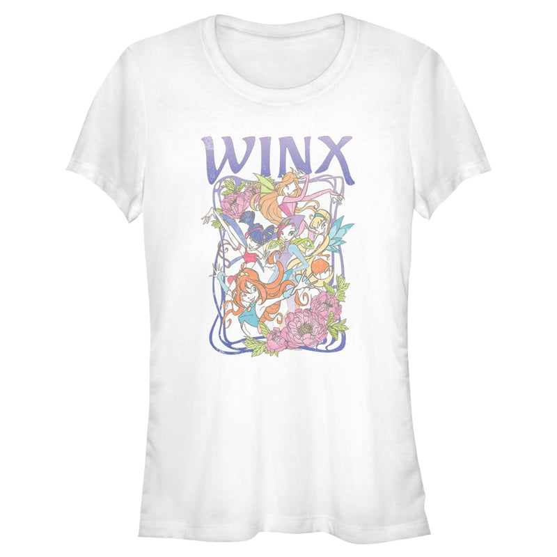 Junior's Winx Club Distressed Group Portrait T-Shirt