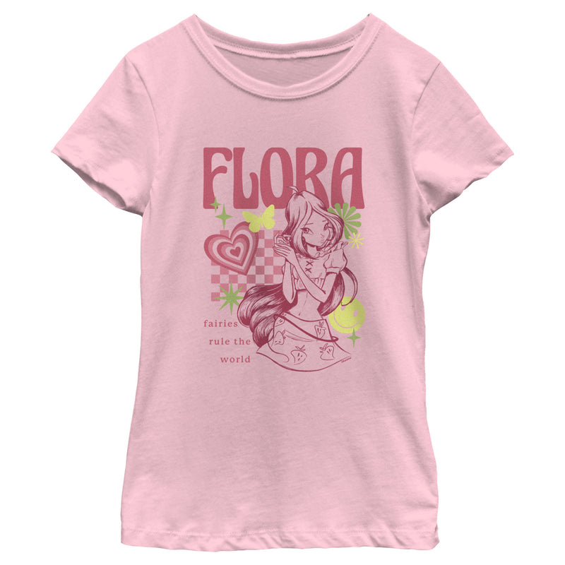 Girl's Winx Club Flora Fairies Rule the World T-Shirt