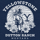 Men's Yellowstone Dutton Ranch Montana White Illustration T-Shirt