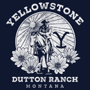 Junior's Yellowstone Dutton Ranch Montana White Illustration Cowl Neck Sweatshirt