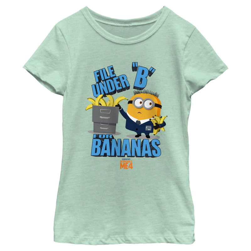 Girl's Despicable Me 4 Jorge File Under "B" for Bananas T-Shirt