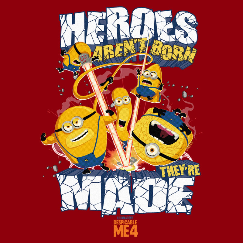 Men's Despicable Me 4 Mega Minions Heroes Aren't Born They're Made T-Shirt