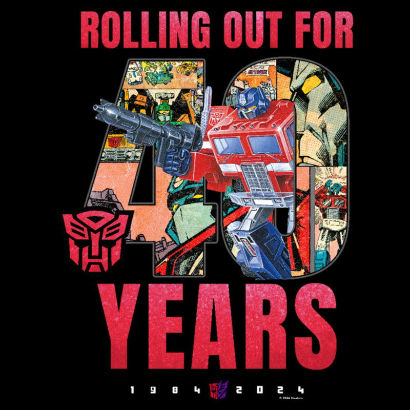 Junior's Transformers Distressed Rolling Out For 40 Years T-Shirt