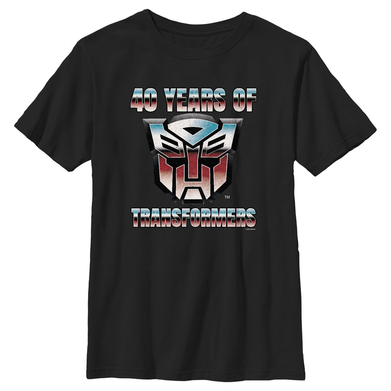 Boy's Transformers 40 Years of Autobots Logo T-Shirt