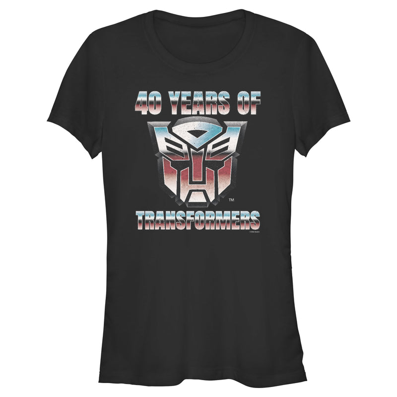 Junior's Transformers 40 Years of Autobots Logo T-Shirt