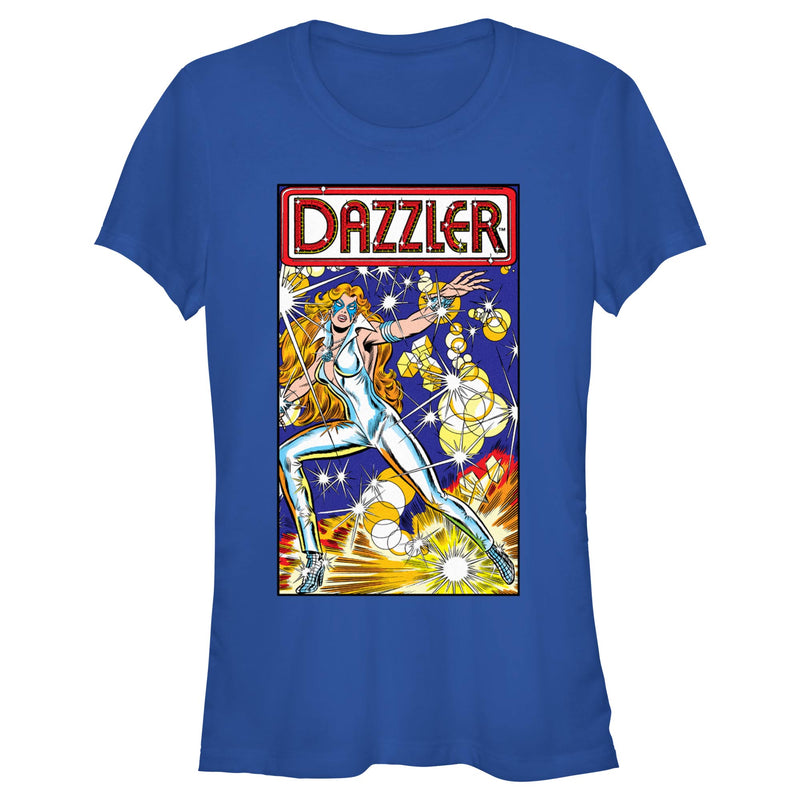 Junior's Marvel Dazzler Light Beams Comic Book Cover T-Shirt