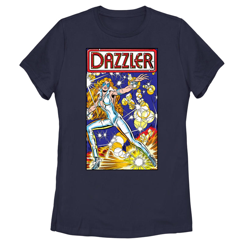 Women's Marvel Dazzler Light Beams Comic Book Cover T-Shirt