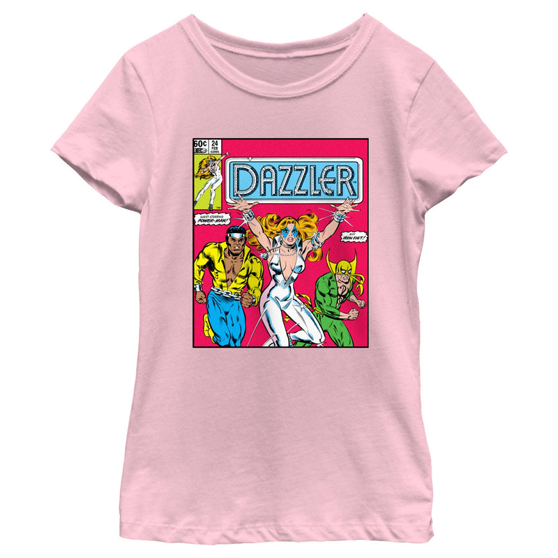 Girl's Marvel Dazzler Power-Man and Iron Fist Comic Book Cover T-Shirt