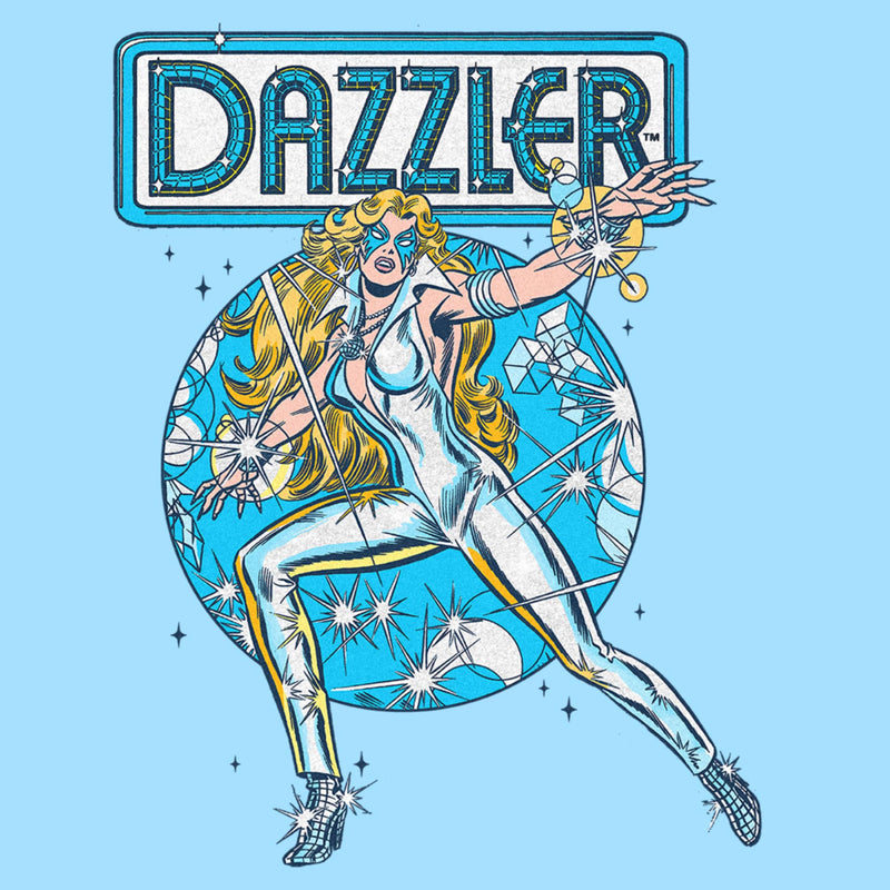 Men's Marvel Dazzler Retro Blue Light Beams T-Shirt