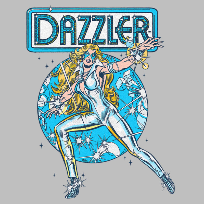 Junior's Marvel Dazzler Retro Blue Light Beams T-Shirt