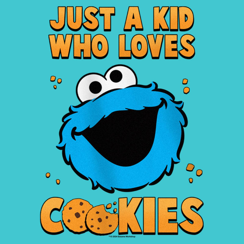 Girl's Sesame Street Just a Kid Who Loves Cookies T-Shirt