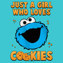 Girl's Sesame Street Just a Girl Who Loves Cookies T-Shirt