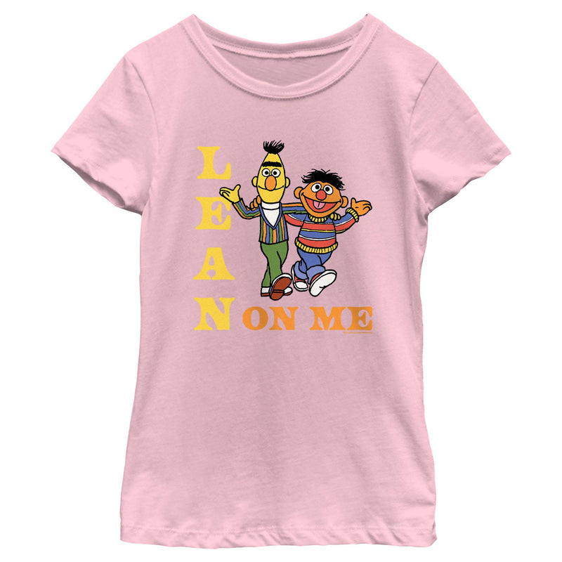 Girl's Sesame Street Bert and Ernie Lean On Me T-Shirt