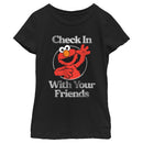 Girl's Sesame Street Elmo Check In With Your Friends T-Shirt