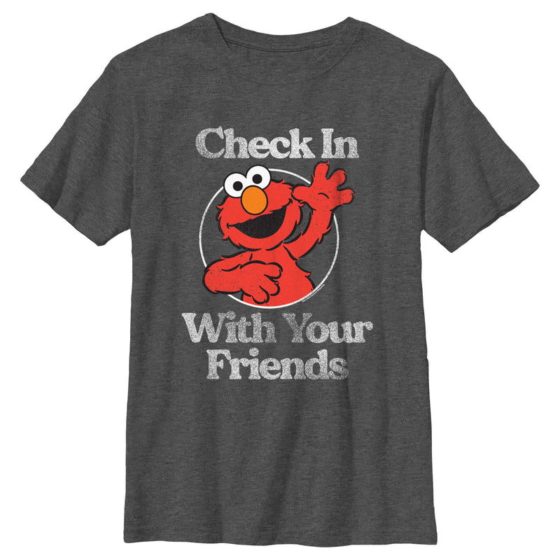 Boy's Sesame Street Elmo Check In With Your Friends T-Shirt