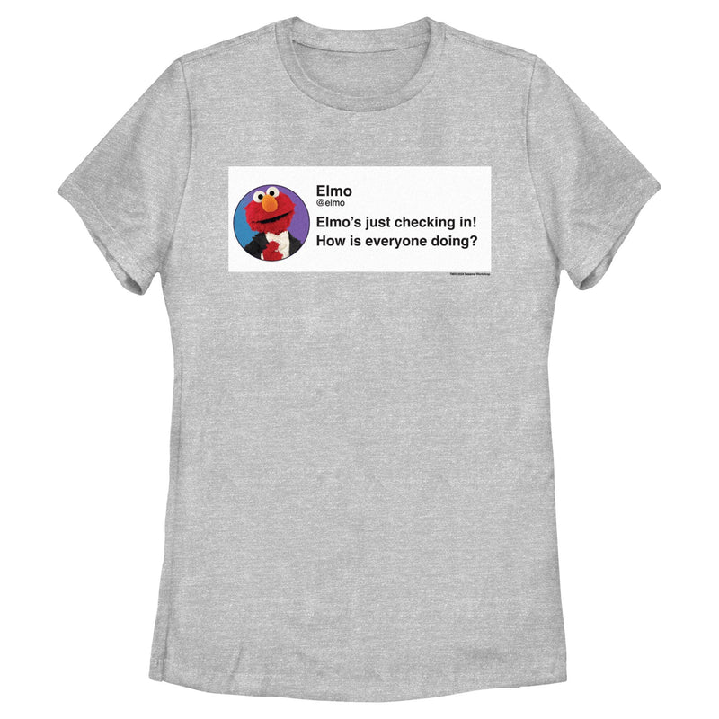 Women's Sesame Street Elmo Checking In Social Media T-Shirt