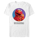 Men's Sesame Street Elmo Portrait Checking In T-Shirt