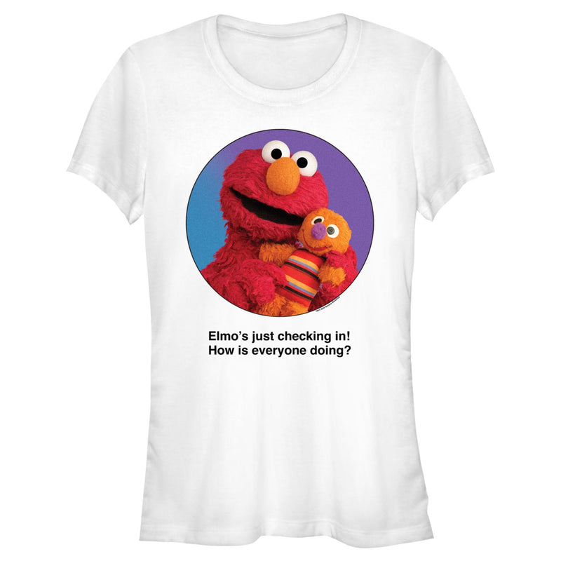 Junior's Sesame Street Elmo Portrait Checking In T-Shirt