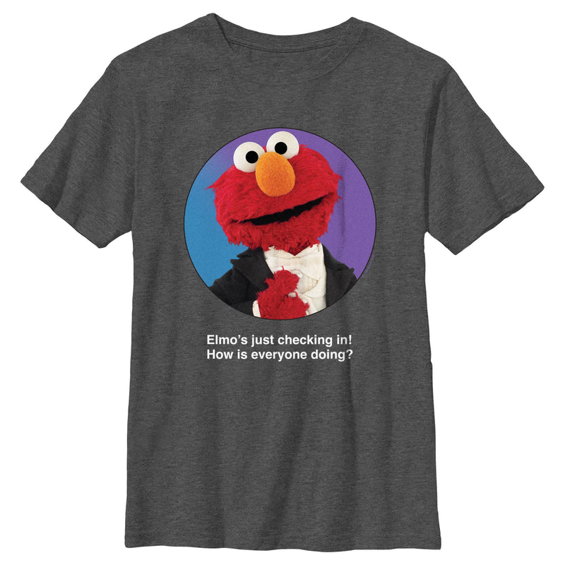 Boy's Sesame Street Elmo Tuxedo Checking In T-Shirt