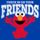 Men's Sesame Street Check In On Your Friends Cute Elmo T-Shirt