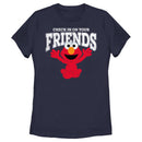 Women's Sesame Street Check In On Your Friends Cute Elmo T-Shirt