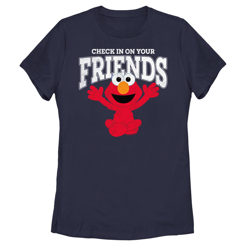 Women's Sesame Street Check In On Your Friends Cute Elmo T-Shirt