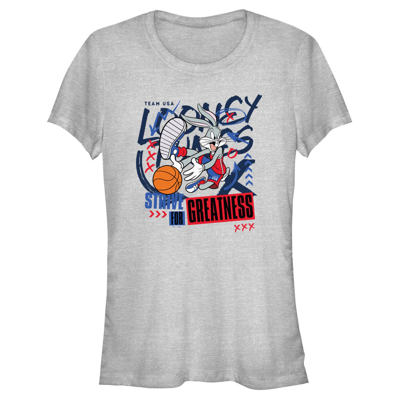 Junior's Looney Tunes Bugs Bunny Strive for Greatness T-Shirt