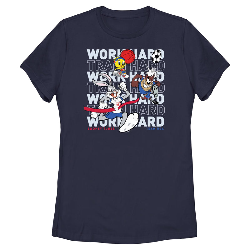 Women's Looney Tunes Work Hard Crew T-Shirt