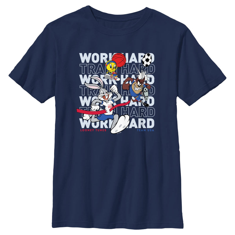 Boy's Looney Tunes Work Hard Crew T-Shirt