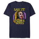 Men's Beetlejuice Say It Three Times Retro T-Shirt