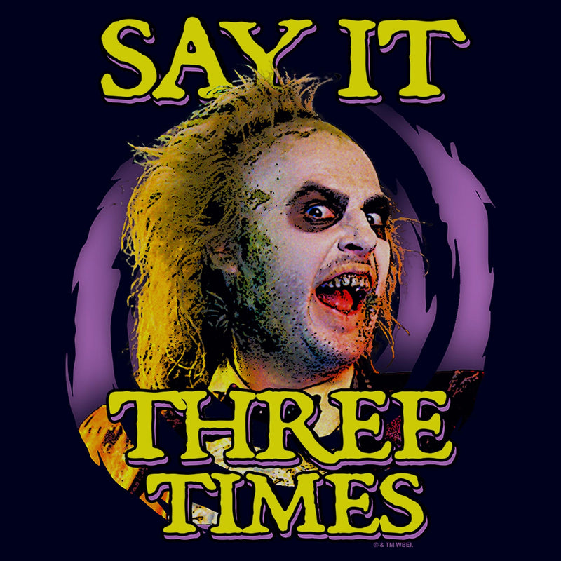 Men's Beetlejuice Say It Three Times Retro T-Shirt