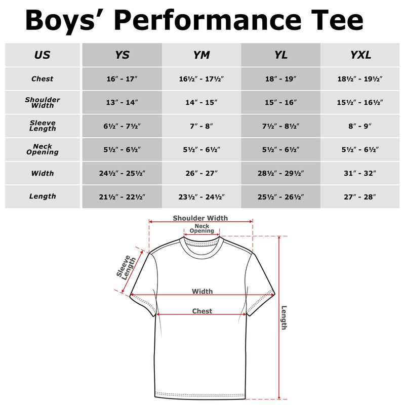 Boy's Cuphead Smile and Wave Distressed Performance Tee