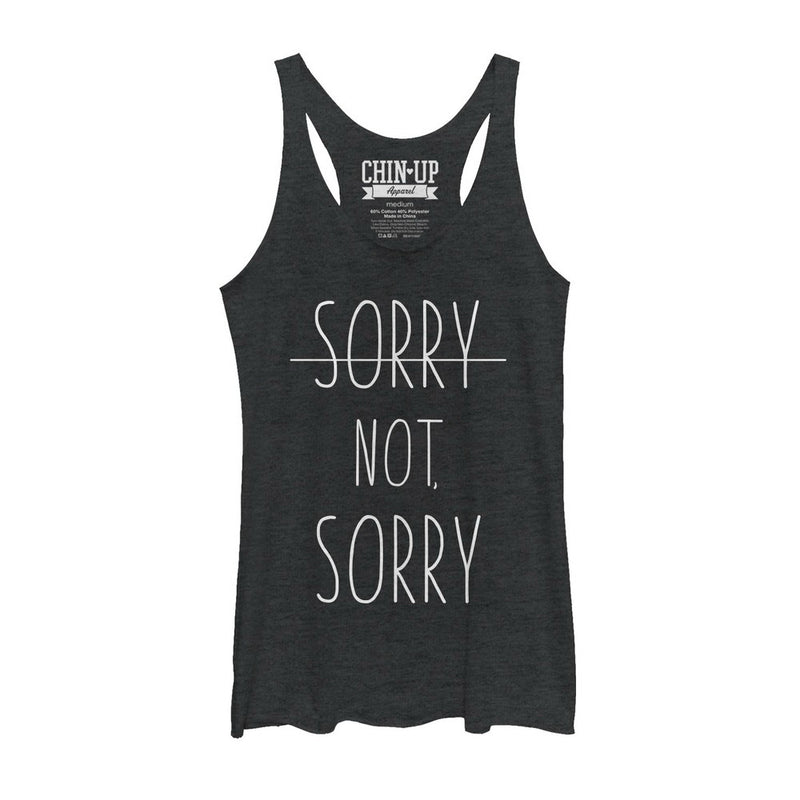 Women's CHIN UP Sorry Not Sorry Line Racerback Tank Top