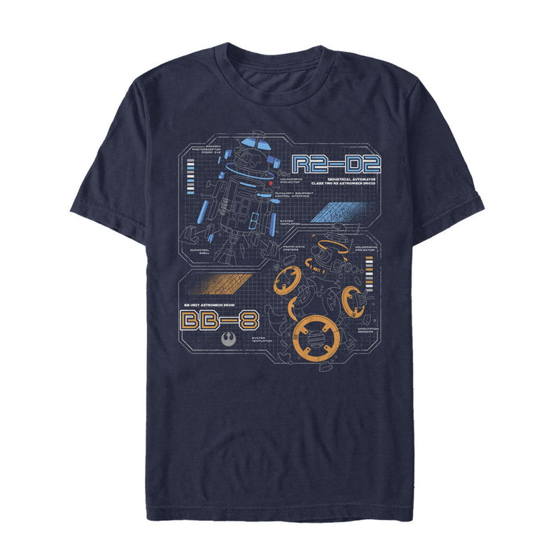 Men's Star Wars The Last Jedi Droid Schematics T-Shirt