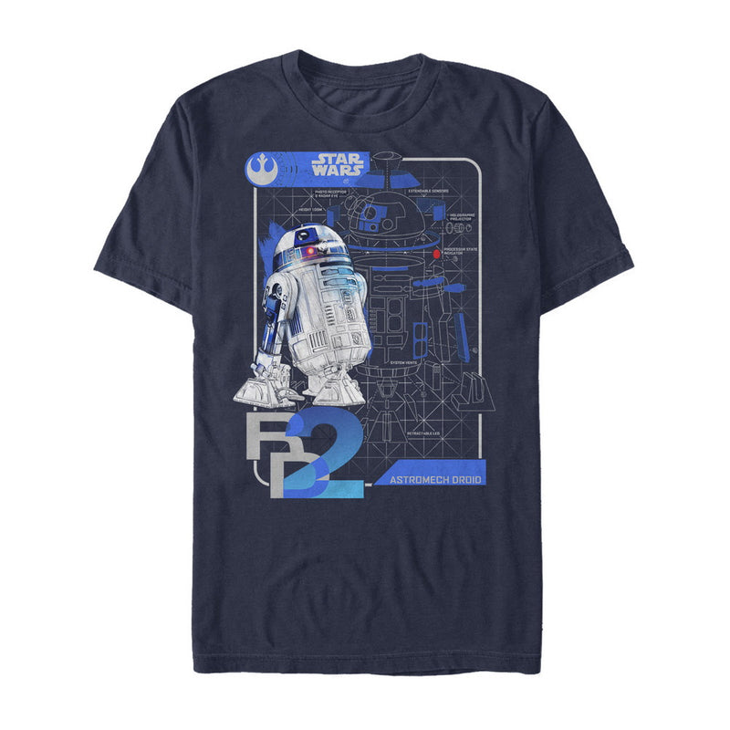 Men's Star Wars The Last Jedi R2-D2 Schematics T-Shirt