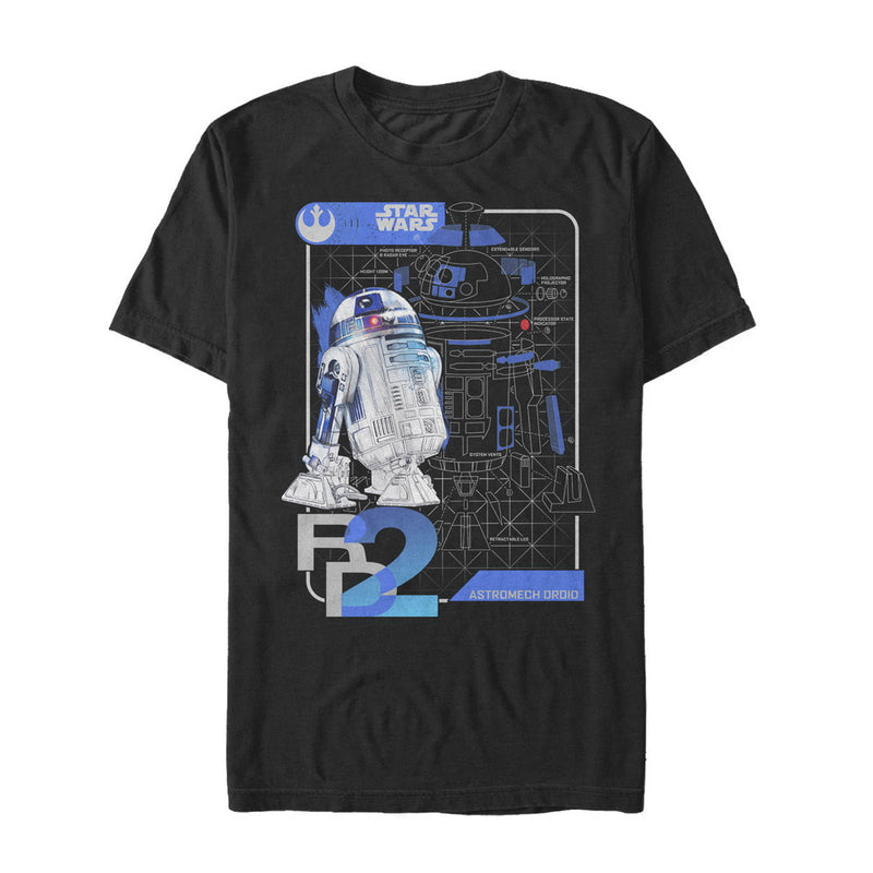 Men's Star Wars The Last Jedi R2-D2 Schematics T-Shirt