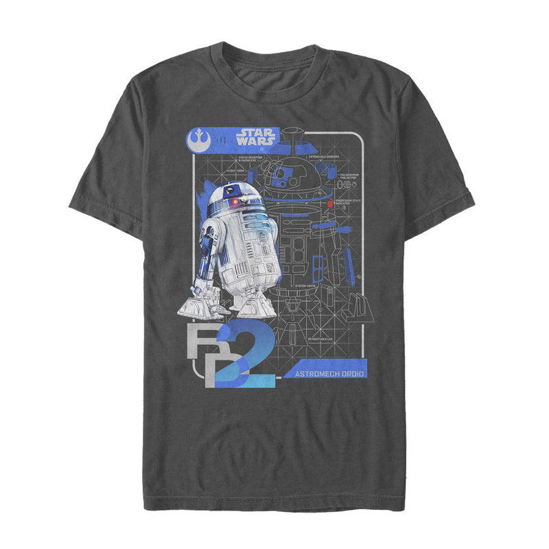 Men's Star Wars The Last Jedi R2-D2 Schematics T-Shirt