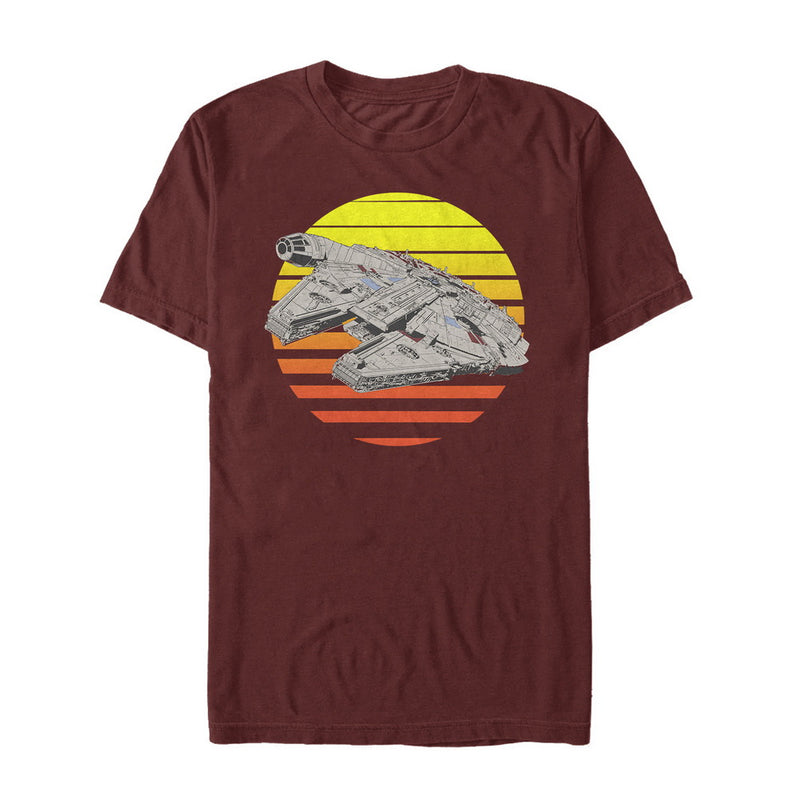 Men's Star Wars The Last Jedi Millennium Falcon Sunset T-Shirt