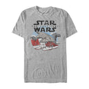 Men's Star Wars The Last Jedi Millennium Falcon Crait Battle T-Shirt