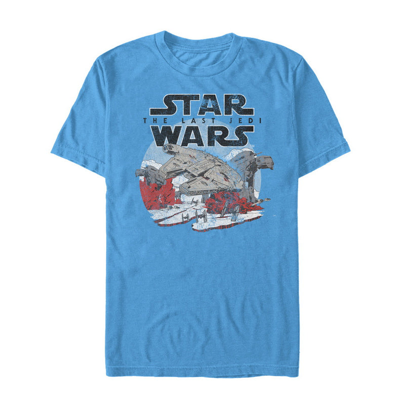 Men's Star Wars The Last Jedi Millennium Falcon Crait Battle T-Shirt