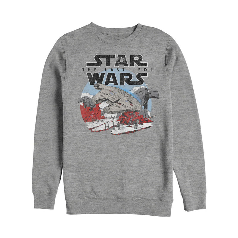 Men's Star Wars The Last Jedi Millennium Falcon Crait Battle Sweatshirt