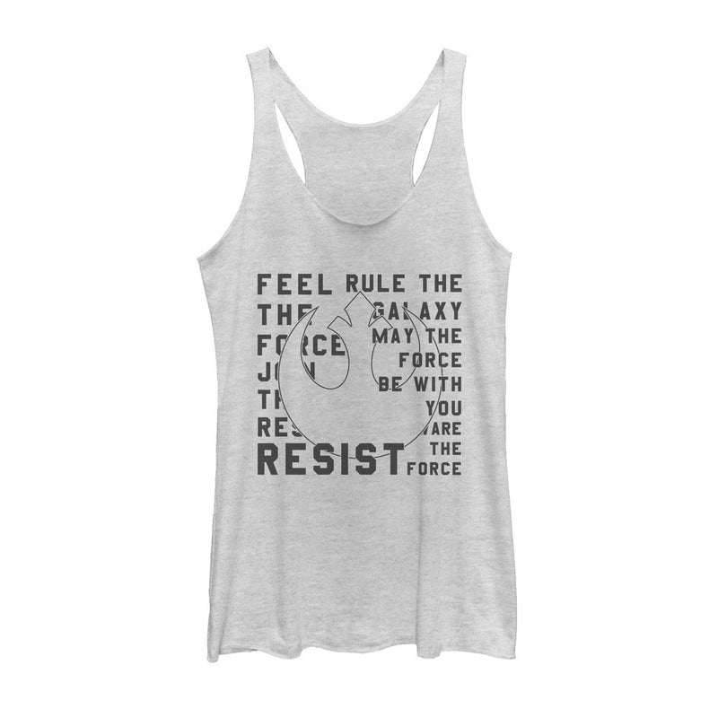 Women's Star Wars The Last Jedi Resist Mantra Racerback Tank Top