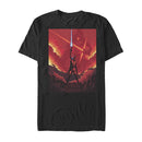 Men's Star Wars The Last Jedi Rey Lightsaber Flames T-Shirt