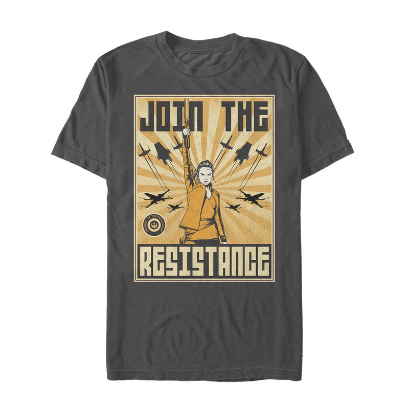 Men's Star Wars The Last Jedi Rey Propaganda Frame T-Shirt